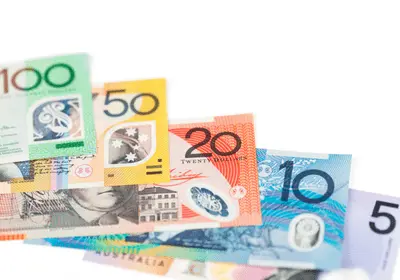 Notas de 5,10, 20, 50 e 100 dólares australianos