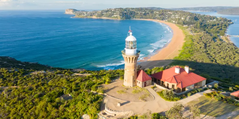Palm Beach Sydney Austrália. Farol Barrenjoey